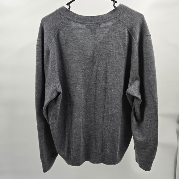 Banana Republic Cardigan Sweater Men's XL Gray 100% Merino Wool Preppy Buttons - Picture 3 of 11